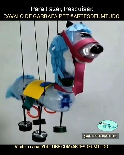 Pet Bottle Horse @artesdeumtudo #petbottletoy