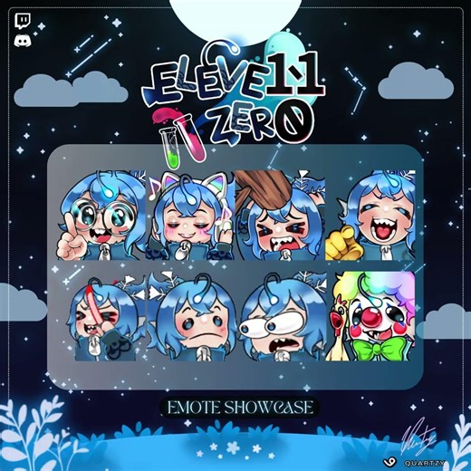 Emote Showcase ElevenZero (Twitch) #commission #discord #emotes #vgen #vgencomm