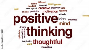 Positive thinking animated word cloud, text design animation. Stock Video