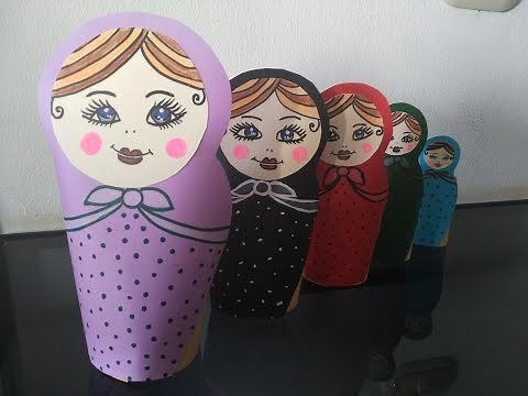 DIY Crafts for Kids - How to Make MatryoshkaDoll out of Colored Paper Sheets + Tutorial !