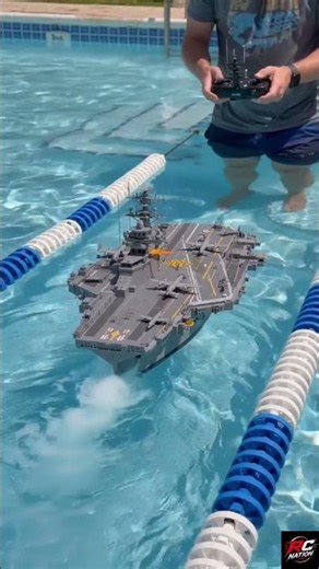 This RC Carrier is INSANE #rcmodel #pool #gadgets #rc #warship