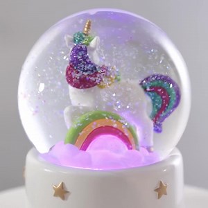 Unicorn Personalized Light up Snow Globe , Gifts for Kids, Custom Nursery Decor, New Baby Gift, Custom Snow Globe, Water Globe - Etsy
