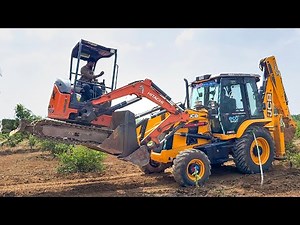 JCB 3DX Super 4x4 vs Tata 20u Excavator Technique Loading on Tractor Trailer | Jcb Challenge