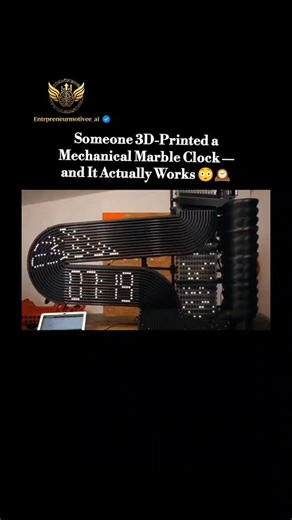 Entrepreneurship | Business | News | Technology | Wealth on Instagram: "A maker’s ambitious attempt to build a fully functional marble clock turned into a true test of endurance. 🧠⚙️ What started as an exciting idea quickly became a grind. Jammed tracks, failed 3D prints, and tolerances that were off by fractions of a millimeter forced him to re-print massive components multiple times. Hours were spent hand-sanding parts just to get the physics and timing to cooperate. At one point, he openly a