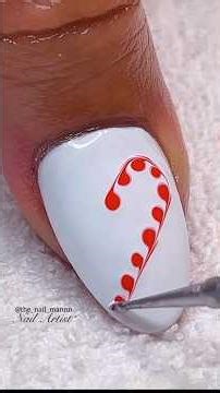 Simple candy cane nails 🍭 #nails