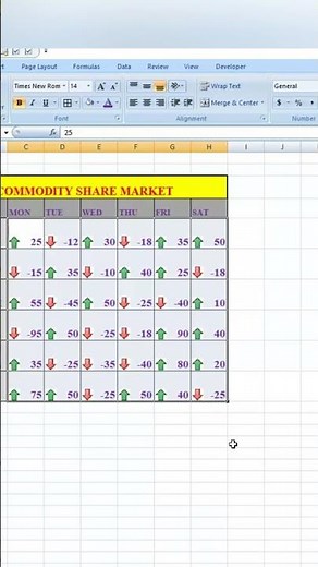 "using arrow" in excel