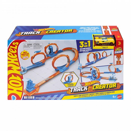 Hot Wheels Track Creator Triple Loop Pack & 1:64 Scale Toy Car, Track-Building Set - Walmart.com