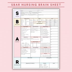 SBAR Nurse Report Sheet for Nursing Student Med Surg SBAR Report Sheet for Nursing Student SBAR Brain Sheet for New Grad Nurse Digital Pdf - Etsy