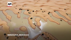 Rare flooding in the Sahara Desert in Morocco