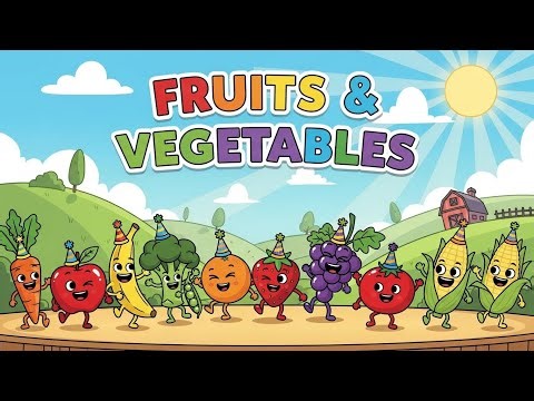 Fruits & Vegetables 🍎🥕🍌 | Fun Learning Healthy Food Song for Kids | Happy Tales & Tunes