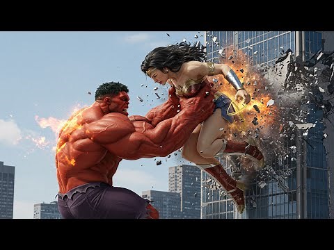 WONDER WOMAN vs RED HULK 🔥 Epic Final Battle | Ultra Realistic Fight Scene 4K