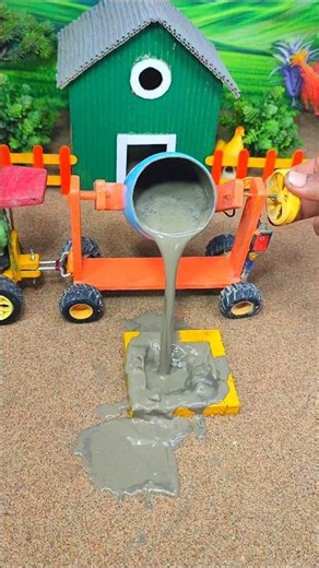 I build a Mini Tractor 🚜 Cement Pillar Making Machine Project #shorts #youtubeshorts