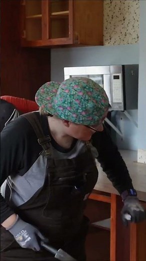 Kitchen Countertop Removal: A Challenging Demo! 🛠️ #shorts