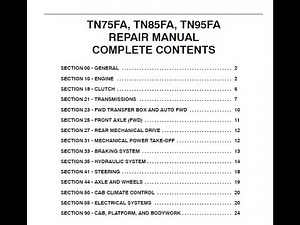 New Holland TN75FA TN85FA TN95FA - Workshop Manual