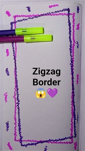 This zigzag border will blow your mind💜 #shorts #viral #art #borderdesign #satisfying #diy #drawing