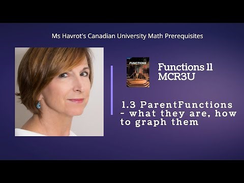 Functions 1.3 (Nelson) Parent Functions; what are they, how to graph them