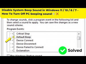 Disable System Beep Sound in Windows 11 / 10 / 8 / 7 - How To Turn Off PC beeping sound 🔊 ❌