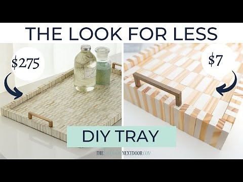 DIY WOOD TRAY DOLLAR TREE | Look for Less Challenge February 2020 | Dollar Tree Serving Tray