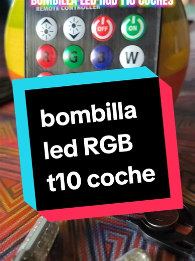 bombilla led RGB t10 coches #led #multicolor #colores #bombilla #accesoriosparacoche