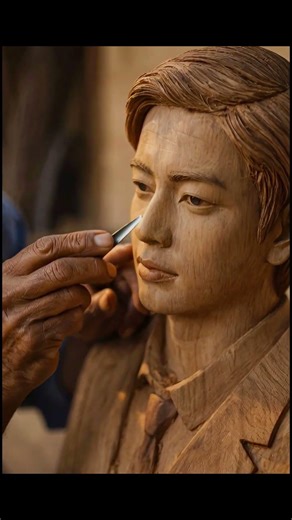 Old Village Carpenter Carves a Life-Size Oak Statue by Hand | Traditional Wood Carving ! #ASMR #art