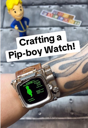 This was crafted/modified using my Fitbit Sense 2, a watch band designed to fit that (I had to modify it to work with the 3d printed Pip-boy watch face (this pip-boy face I found on ebay last year) It definitely needed some paint to give it that final Wasteland touch! #fallout #crafting #mrsfallout #pipboy #fallouttok