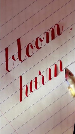 Writing “harmony” in Red Ink | Elegant and Satisfying Calligraphy 🖋️❤️ #calligraphy #satisfying