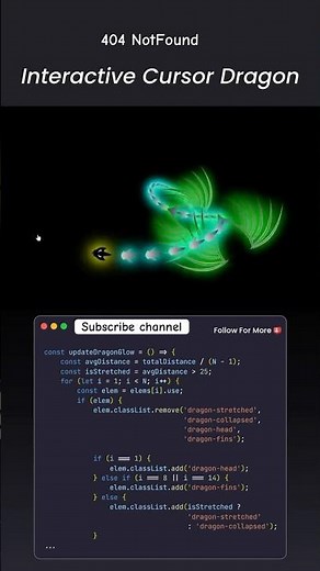 Interactive cursor Dragon #python #coding #js #javascriptcode #css #animation #dragon #anime #shorts