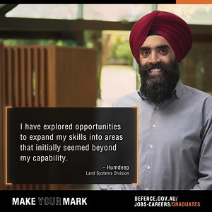 34 reactions · 49 comments | Reasons why Humdeep enjoyed the #DefenceGraduateProgram ⬇️  an opportunity to explore unique skills across multiple areas  interstate travel opportunities  enhanced understanding of the Defence environment, policies and procedures. #OurAPS #APSGrads #MakeYourMarkAtDefence | Defence Australia | Facebook