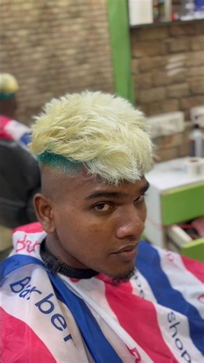 Modified haircut 💇‍♂️ colouring 🎨⚪️ white hair colour #haircut #support #hairstyle #barber Rock✂️