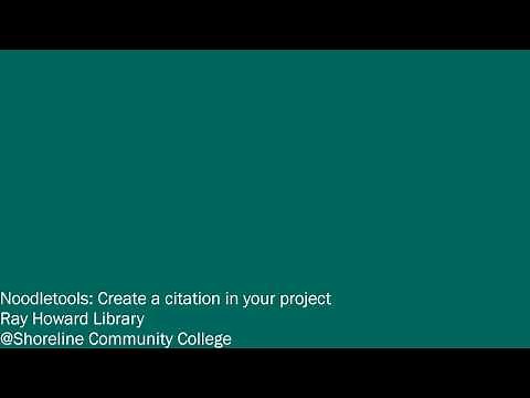 Noodletools: creating a citation
