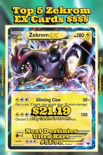 Top 5 MOST EXPENSIVE Zekrom EX Pokémon Cards 💰 #pokemon #pokemoncards #pokemontcg #pokémon #top5