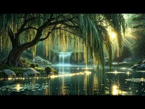 🍃 Glowing Willow Tree | Relaxing Music & Nature Sounds | 4 Hours