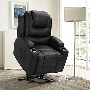 Amazon.com: Electric Lift Chairs Recliners for Elderly, Power Recliner Chair, Home Theater Massage Recliner Sofa Chair with Heated Vibration, Cup Holders/Lumbar Pillow/Side Pockets/USB Ports/Remote Controls : Home & Kitchen