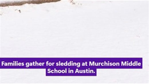 Families flock to Austin's Murchison Middle School for sledding