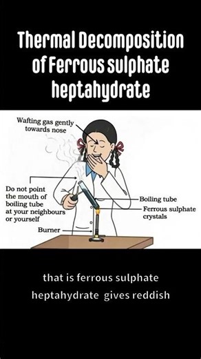 Thermal decomposition of Ferrous sulphate crystals #ferrous #sulphate #crystals #thermal