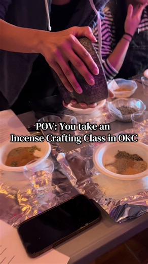 Learn how to make your own artisanal incense! ☺️✨ It hits allllll the senses! The next class is almost soul’d out! Join me March 1st at @Cosmic Shakti House in Moore, OK #incense #diy #okc #fypシ #aromatherapy