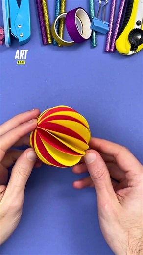 Easy Christmas DIY: paper star & ball 🎄✨ #diy #art #crafts #tutorial #deco #christmas