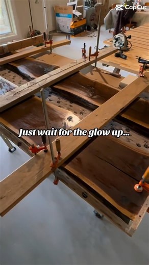 From raw wood to glossy perfection. Which do you love more before or after? Made with: @ultraclear_epoxy #beforeandafter #resinartist #smallbusinessowner | Bar Top Epoxy