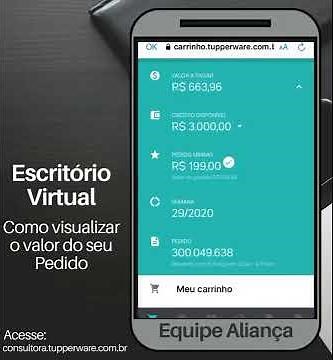 Escritório Virtual Tupperware : Como visualizar valor do pedido