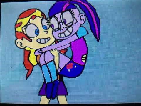 Sunset Shimmer Carrying Sci-Twi for a Romantic Flight