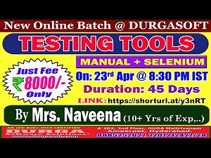TESTING TOOLS Online Training @ DURGASOFT