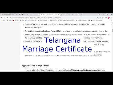 Telangana - Download or View Marriage Certificate (Online)