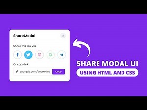 Popup Share Modal UI Design using HTML CSS & JavaScript