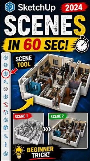 How to Create Scenes in SketchUp🤯 #SketchUp #SketchUpTutorial #ViralShorts #shorts #3d #architecture