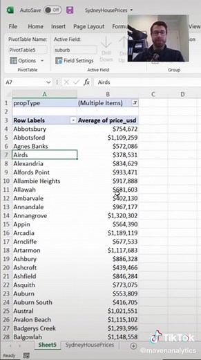 Learn Excel: Grouping Values With Pivot Table🙌 #excel #tutorial #data #analytics #learnontiktok #mavenanalytics