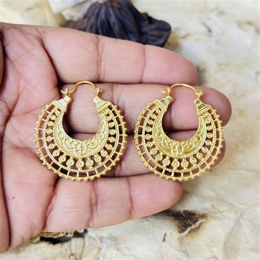 Gold Square Hoops, Minimalist Geometric Gold Hoop Earrings, Modern Oval Dangle Earrings, Chunky Hoop Earrings, - Etsy