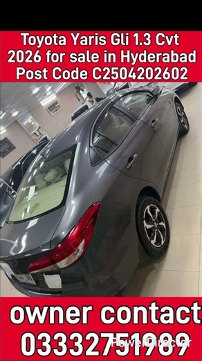 Toyota Yaris Gli 1.3 Cvt 2026 for sale in Hyderabad Post Code C2504202602 #maruticelerio #grandvitar