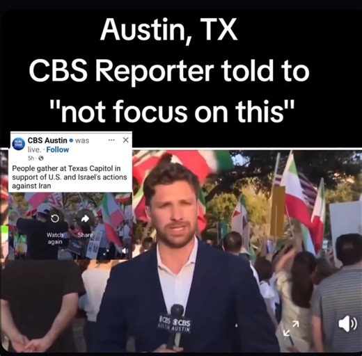 A CBS reporter in Austin, Texas, is going viral after refusing to follow a text message from a boss telling him not to focus on a huge crowd praising Trump’s actions in Iran. “They don’t want us to focus on this” “WELL I AM” 🫳🏼🎤 The media is complicit. Good on this guy 👏🏼 | Erika Christensen