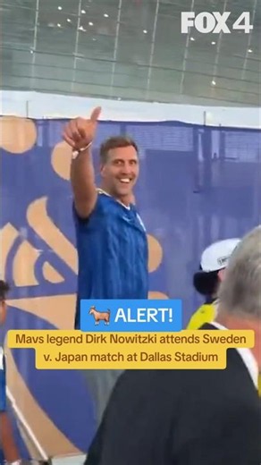 Dirk Nowitzki attends Sweden/Japan match at Dallas Stadium