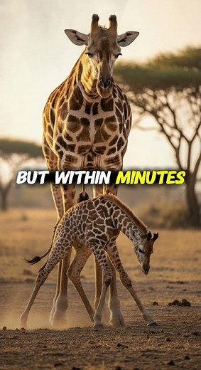 Baby Giraffe’s First Fall — and First Step #naturedocumentary